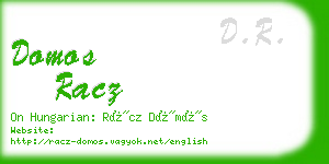domos racz business card